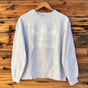 ADIDAS | Gray Sweater Front & Back Logo M